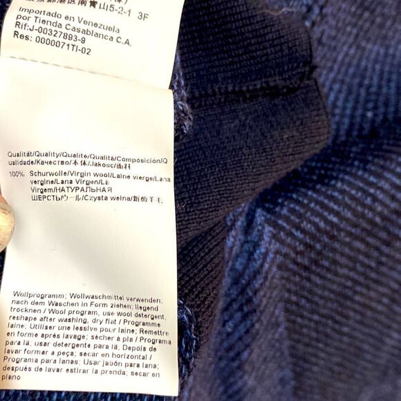 Awearness Keneth cole navy black 100 % virgin wool ribbed cuffs waist neck - Picture 4 of 4